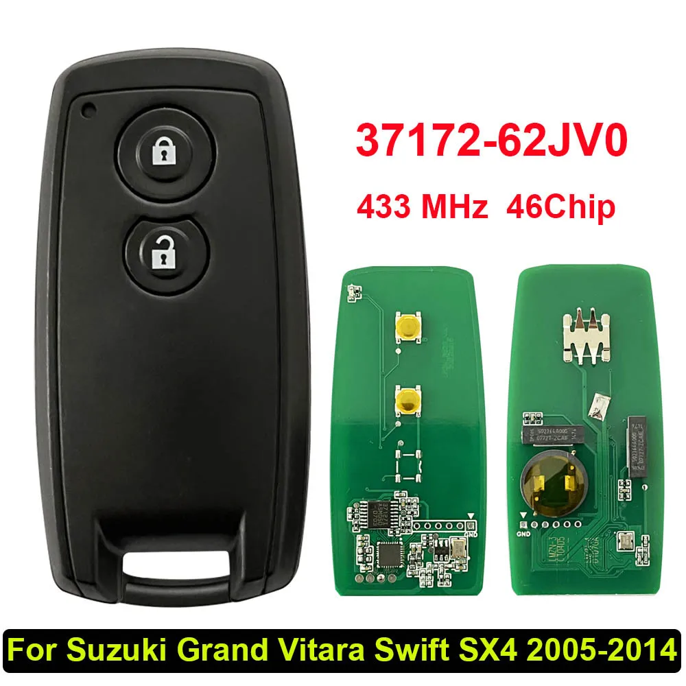 

2 Buttons Remote Car Key Keyless Control 434MHz ID46 For Suzuki SX4 Grand Vitara 2007 2008 2009 2010 2011 2012 FCC 37172-64J00