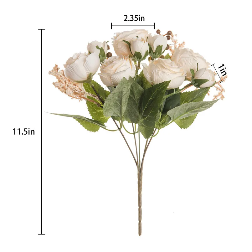 6 Stück Künstliche Blumen aus Seide, Pfingstrosen und Rosen, Dekoration für Zuhause, Garten, Terrasse, Festtisch, DIY-Geschenk, Hochzeits-Brautstrauß-Requisite – Detail 5