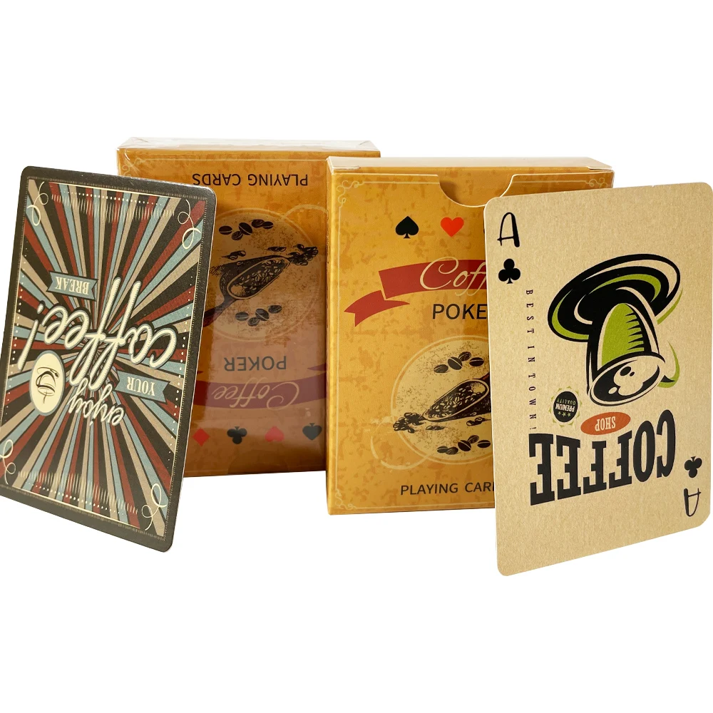 1Set Vintage Kaffeebohne Spielkarten Druck Brettspiel Poker Karten interessante Poker Spielkarten für Unterhaltung