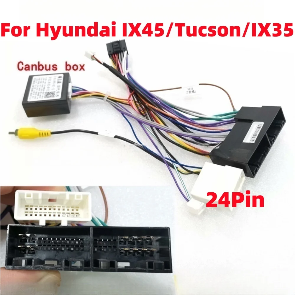 Canbus HYK-RZ-63 For Hyundai IX45/Tucson/Elantra/Accent/Kia Sportage/Ceed/K3 Android 16 Pin Car Receiver 24 Pin Camera Cable