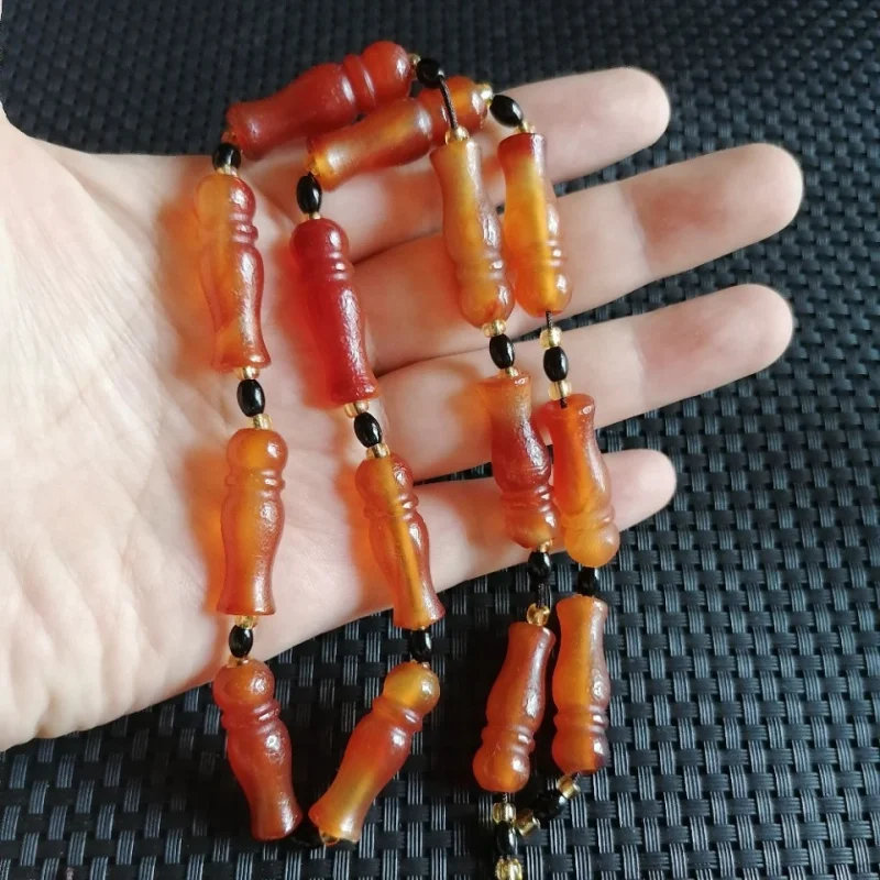 

Тибетский оранжевый агат, каменная ваза, ожерелье, ювелирные аксессуары без подвески