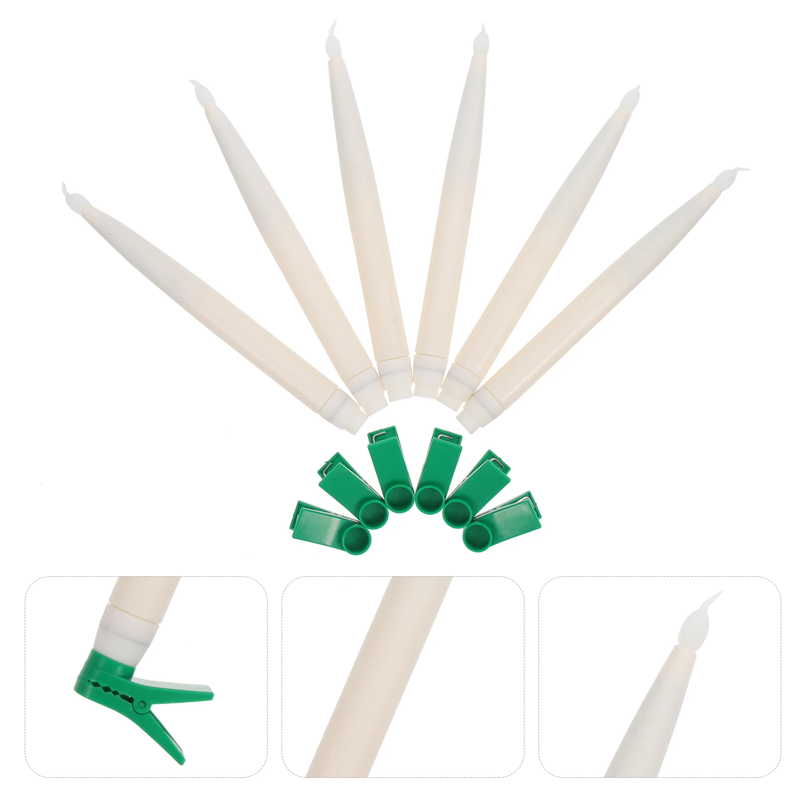 6 قطعة أضواء كهربائية واقعية وميض LED تفتق الشموع للمنزل حفل زفاف LED الشمعدانات العصي وهمية #1