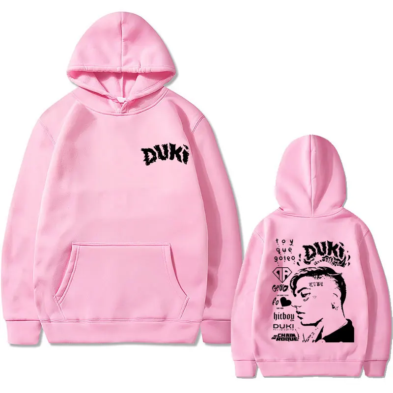 Rapper Duki Music Album Cover Graphic Hoodie Men Women Hip Hop Fashion Vintage Pullover Tracksuit Male Fleece Oversized Hoodies