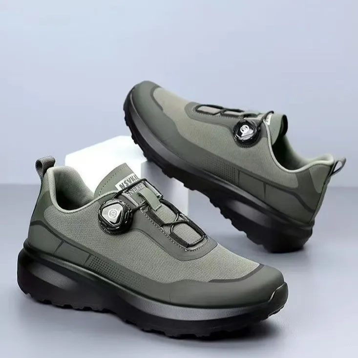 Original New Men Rotating-button Driving Sneakers Platform Casual Walking Shoes Outdoor Wear-resistant Running Sports Shoes Plus