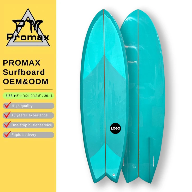 6'2 Speedy Short Board High-End EPS Foam Surfboards With Custom Resin Tint, Perfect For Small Batch Customization Fish Board