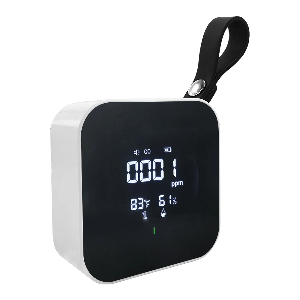 Advanced CO Gas Analyzer with Real-Time Temperature and Humidity Detection for Home Office Outdoor Use and Industrial Safety