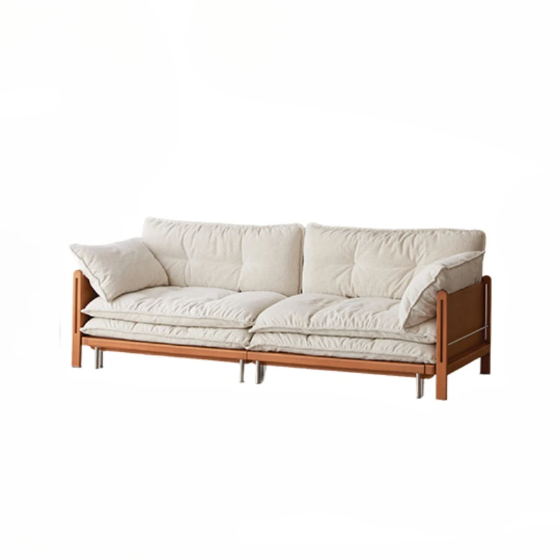 

Flowing cloud sofa bed retro style living room folding sofa bed dual-use new simple straight row fabric sofa