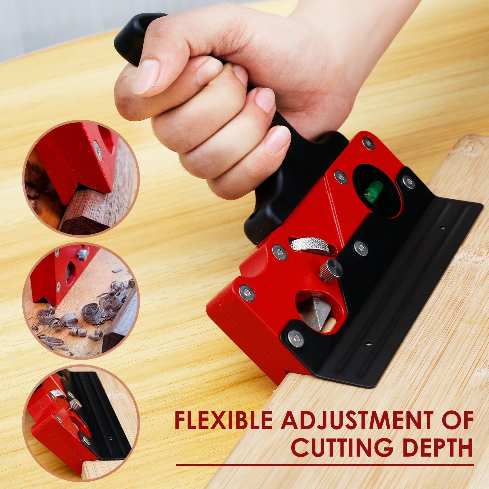 Timber chamfer flat aluminum alloy edge flattening tool adjustable edge DIY chamfer flat tool handheld woodworking planer tool