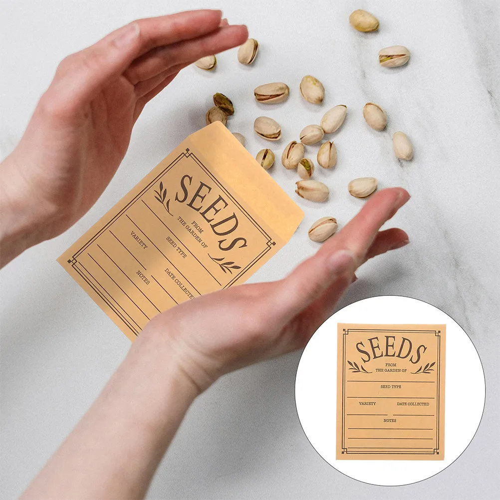 

100Pcs Small Envelopes for Seeds Kraft Paper Resealable Blank Storage Envelopes Gardening Supplies Vegetable Seed Collection