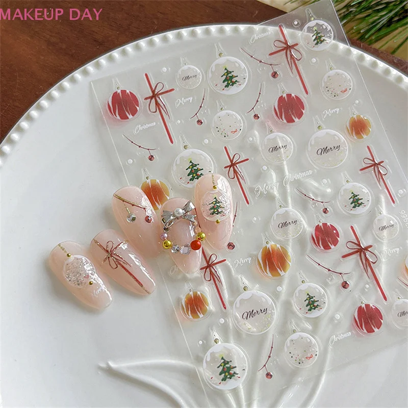 1 Vel Kerst Nail Stickers Zelfklevende Klassieke Stijl Nail Art Stickers Met Herten Sneeuwpop Schattige Nagel Decoratie Salon Cadeau