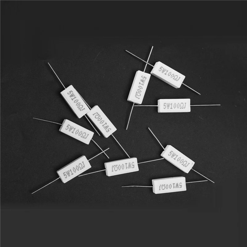 100X 巻線セメント抵抗器 100 オーム 5W ワット 5%-Y41A