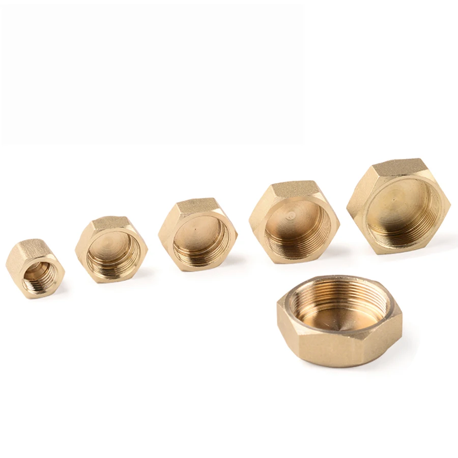 Tapón de cobre roscado NPT para aire acondicionado, tapón de válvula de parada externa, 1/4 \