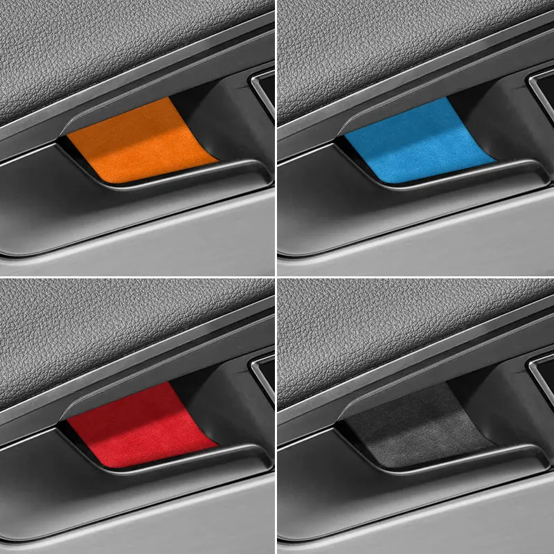 

Made of Alcantara For Audi A4L A4 S4 A5 S5 Door Handle Bowl Trim Protective Sticker Anti-Scratch Car Interior Tuning Accessory