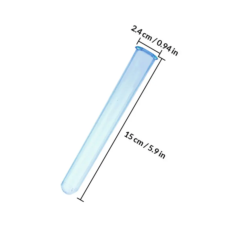 4Pcs Test Tubes Colored Pc Round Bottom Reusable Transparent Laboratory Samples Liquid Storage Multi-Functional Scientific