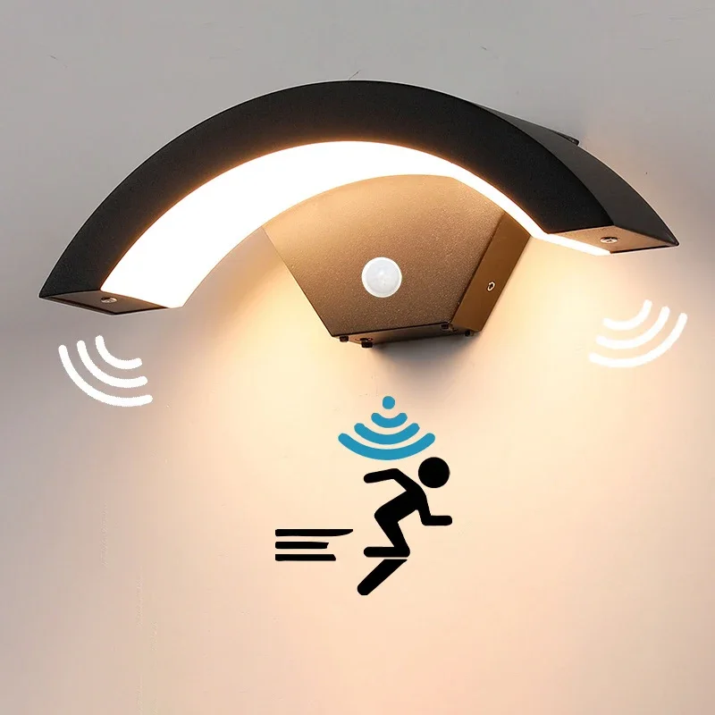 Motion Sensor Wall Lamp Outdoor IP65 Waterproof Wall Light Indoor Lighting Home Decor For Garden Courtyard Living Room Stairway