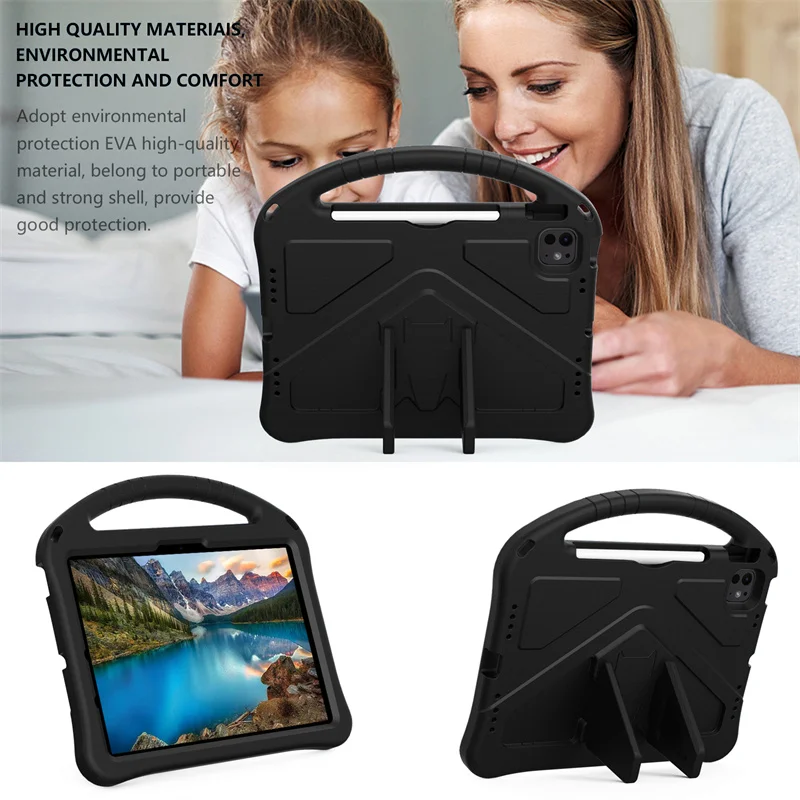 Imagem -06 - Capa Portátil de Segurança Infantil para Ipad Air Estojo à Prova de Choque Suporte Traseiro Espuma Eva A2902 A2899 11 m2