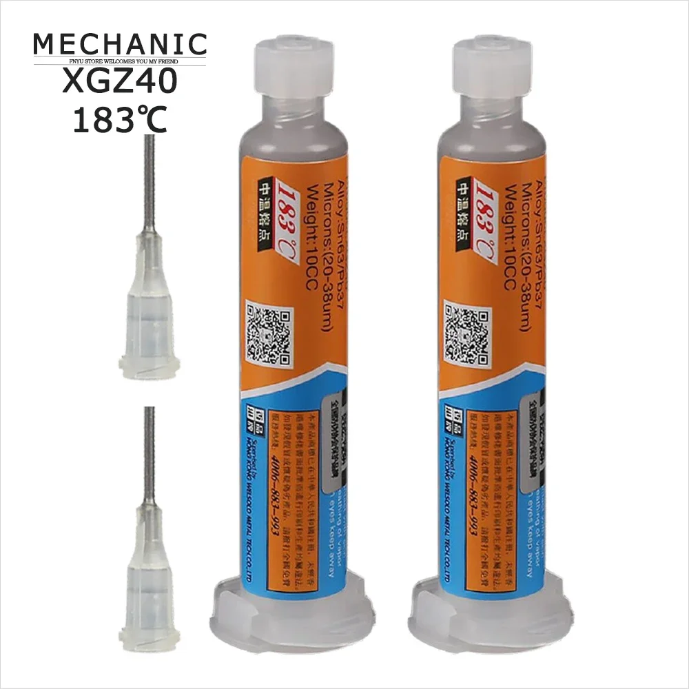 XG Z40 Pasta Saldante Flusso 35G 2 pz Meccanico Tin Sn63/Pb37 25-45um Siringa Per PCB SMD Riparazione Del Telefono Mobile XG z40