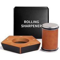 12/15/17/19/22° Angle Wooden Roller Sharpeners Magnetic Non-Slip Ideal for Kitchen Various Knives Rolling Knife Sharpener