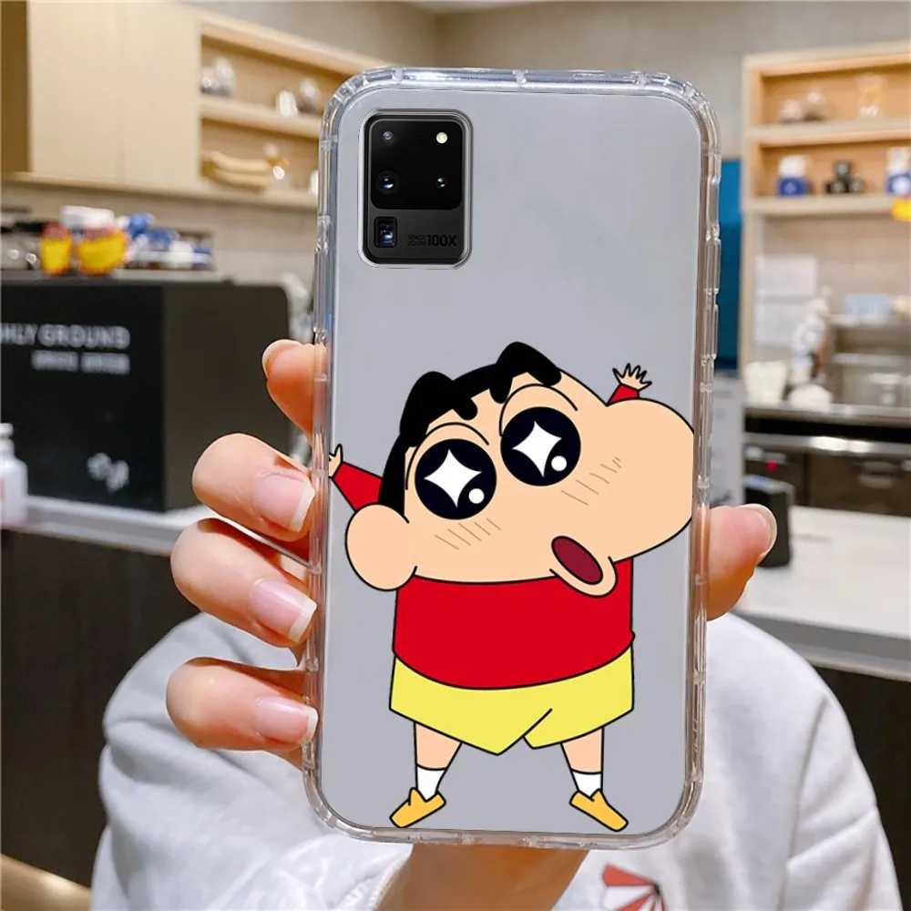 Cute C-Crayon S-Shinchan Phone Case For Samsung Galaxy A52 A12 A51 S21 Edge S22ULTRA S23 S20LITE Plus Ultra Transparent Cover