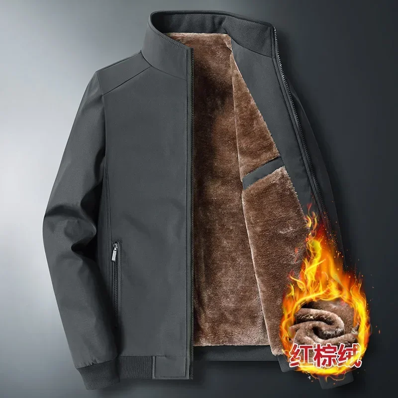 Chaqueta gruesa de lana de cordero para hombre, cortavientos cálido con cuello de piel, Parka de marca a la moda, otoño e invierno, 8XL, 2023