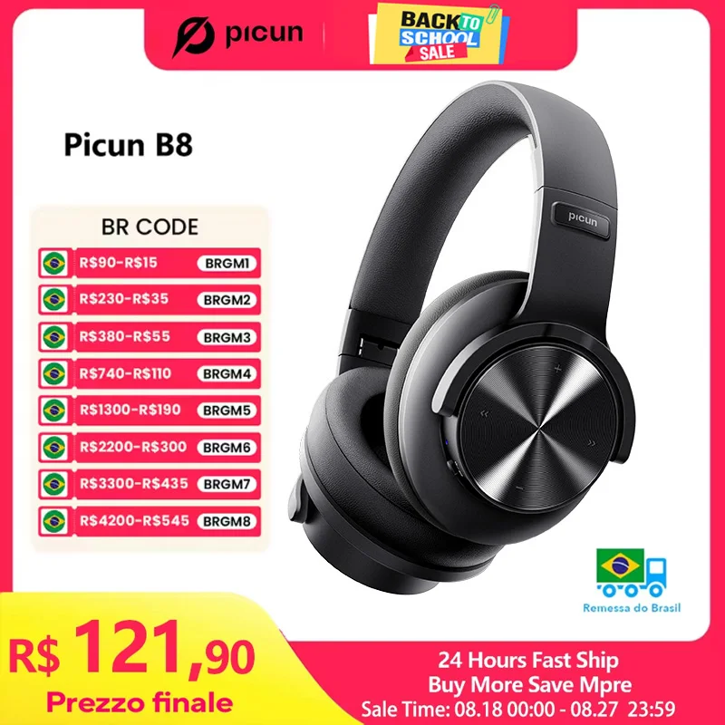 Picun b8 fones de ouvido bluetooth 120h playtime fone de ouvido sem fio bluetooth 3eq modo baixa latência chamadas mãos-livres sobre fones de ouvido