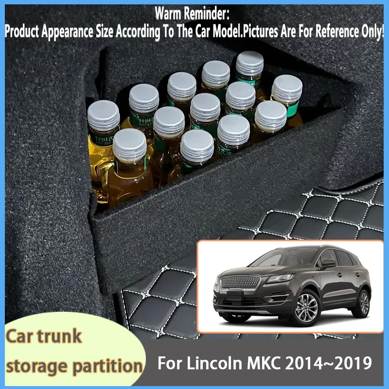 

For Lincoln MKC 2014~2019 2018 Car Organizer Thickening Trunk Side Partition Trunk Interior Storage Box Parts
