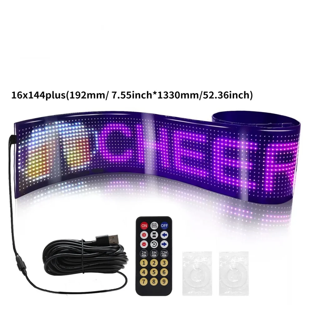 

Flexible LED Rolling Display, DIY Text & Pattern, HD Display, APP Control, Car Advertising Home Decor Screen
