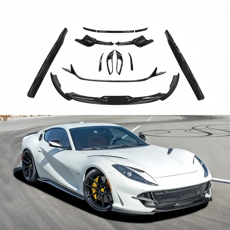 تم ترقيتها إلى طقم هيكل من ألياف الكربون الجافة من Novi Style لـ Ferari 812 Ultra Fast GTS أجزاء الناشر الأمامي والخلفي #5