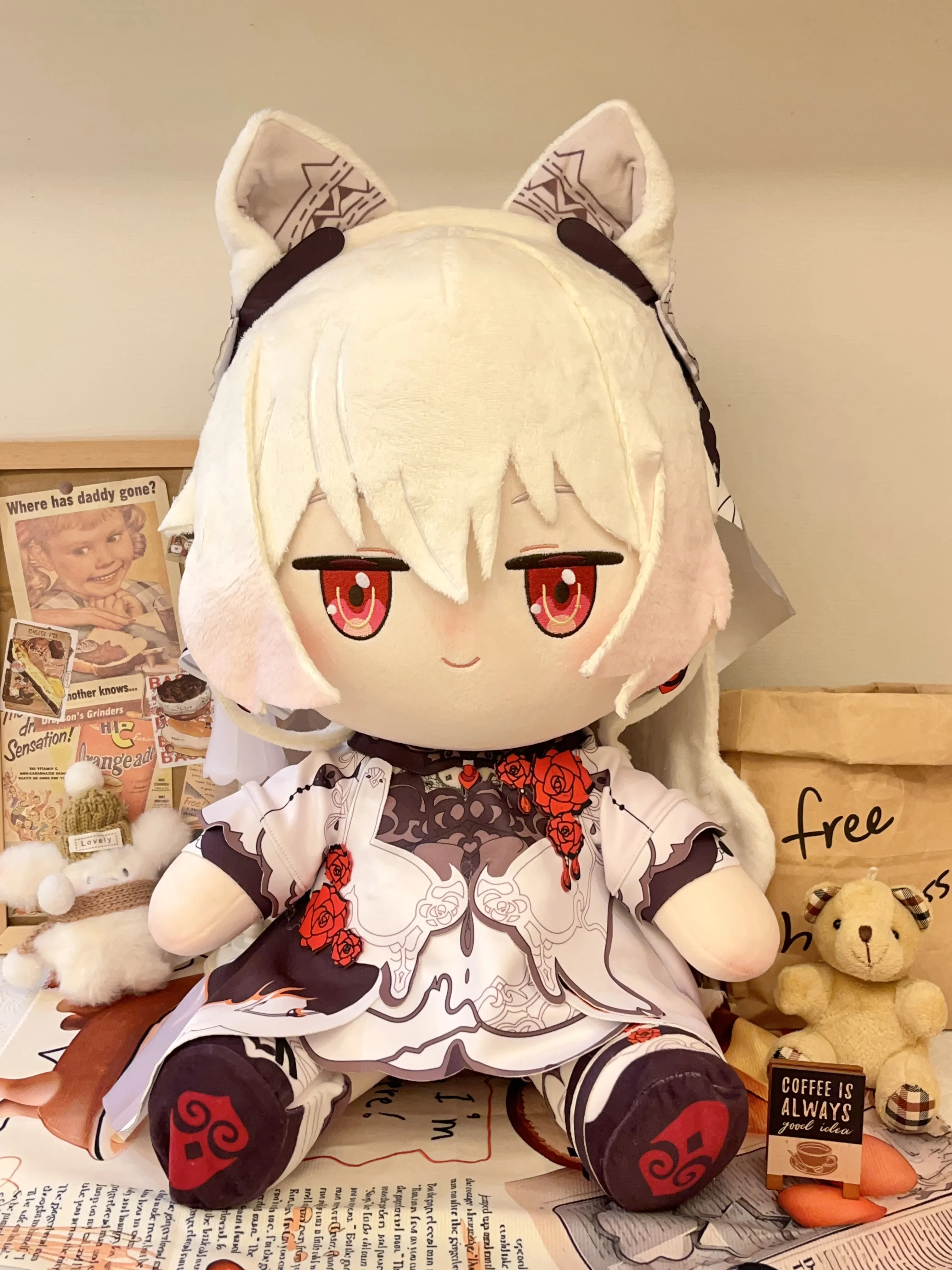 Game Honkai Impact 3 Theresa Apocalypse Attribute Plush Doll Body 40cm Sitting Posture Dress Up Pillow Toys Dolls Figure Gift