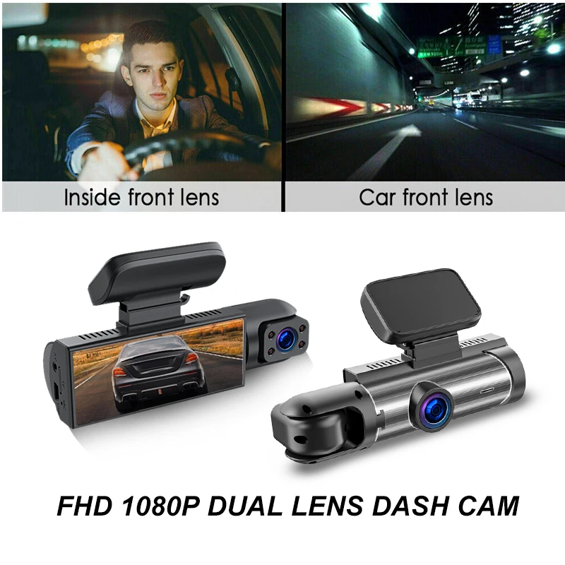 ZNLYRION  Full HD 1080P Car Dashcam Front+Interior+Rear Camera 130° Wide Angle Night Vision G-Sensor Parking Monitor Car Driving Recorder view 3