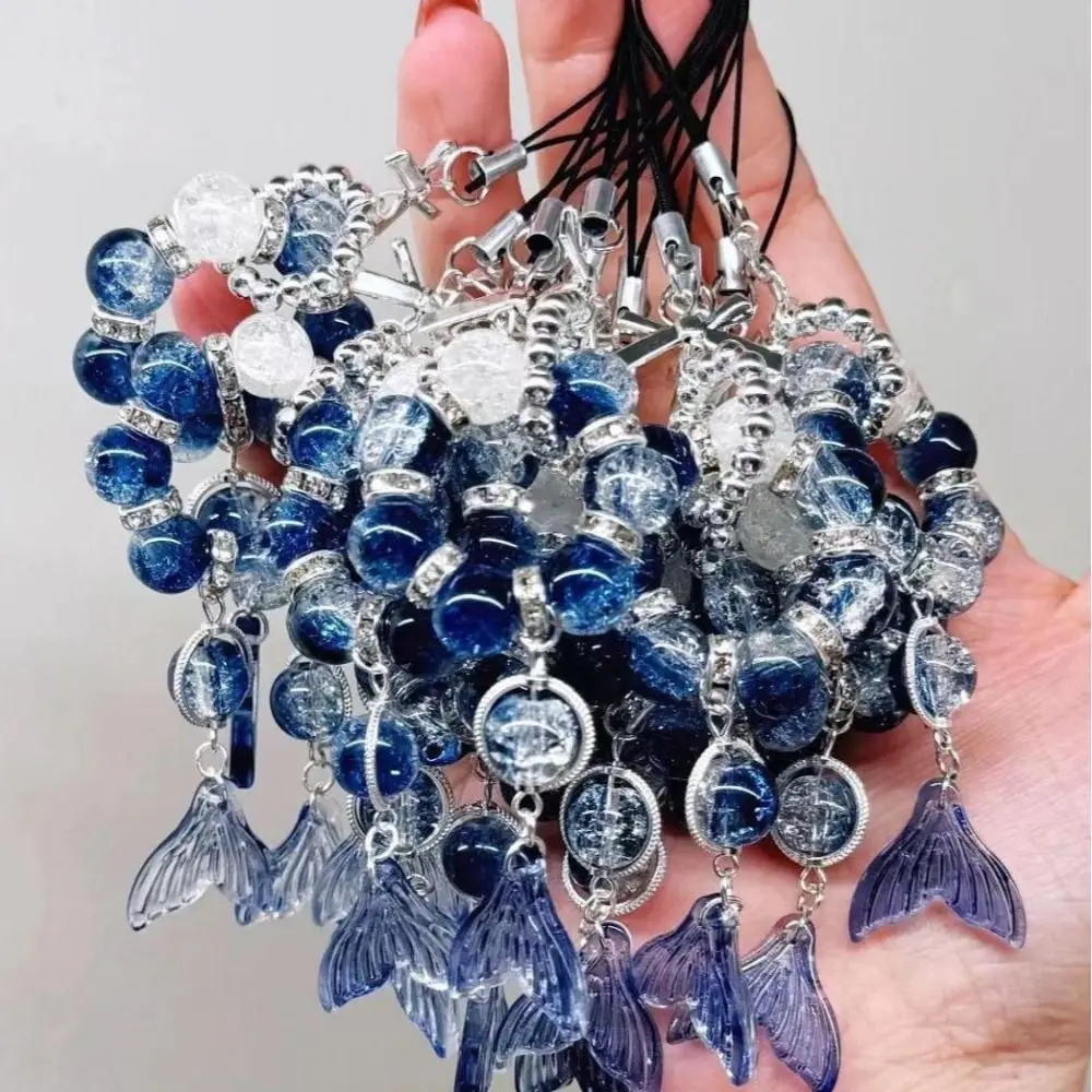 شخصية ذيل السمكة زوجين الهاتف الحبل كيرينغ مرفق الإكسسوارات ذيل السمكة قلادة حقيبة سلسلة مفاتيح مجوهرات النساء