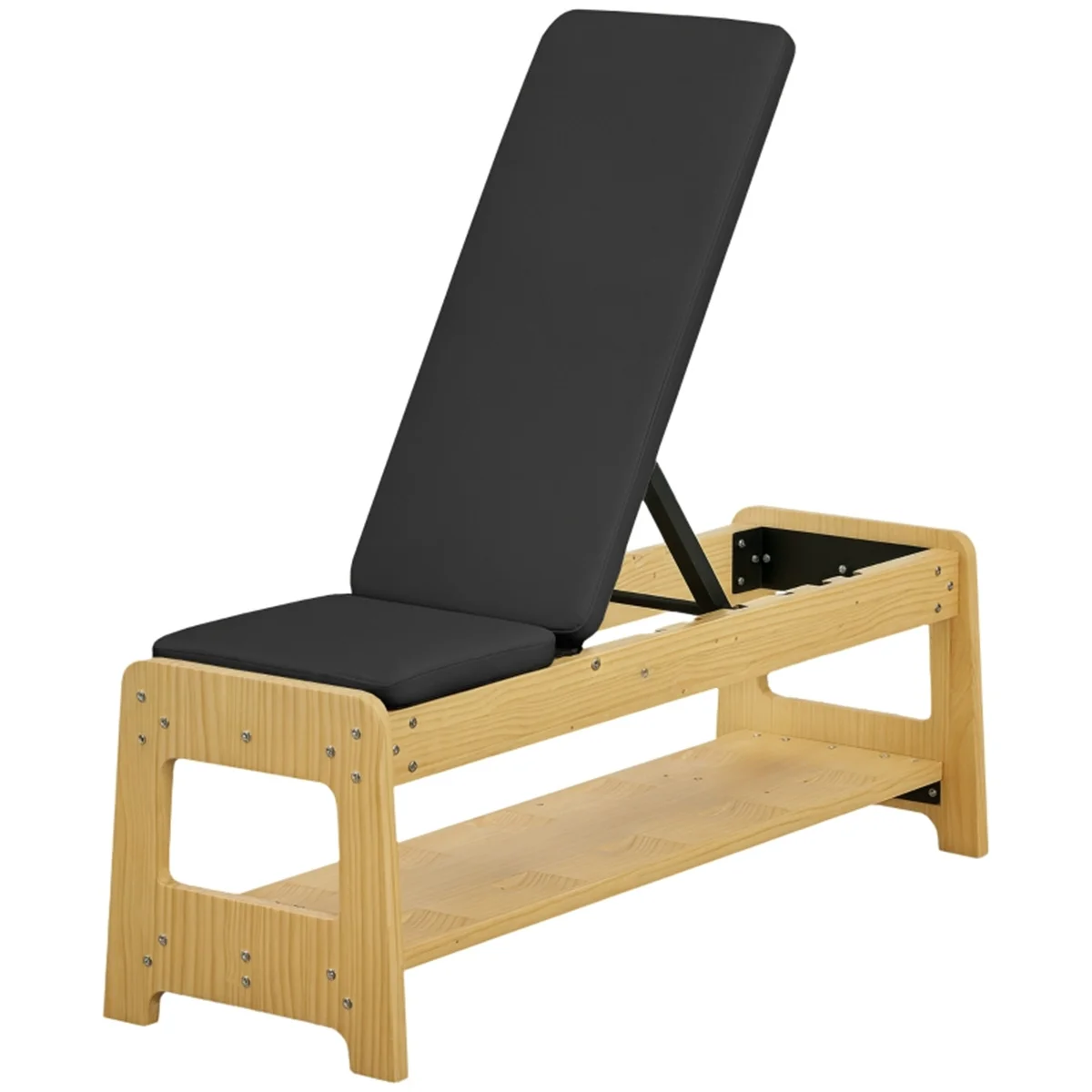 Modern Style Solid Wood Adjustable Weight Bench For Living Room Home Furniture With Storage Feature
