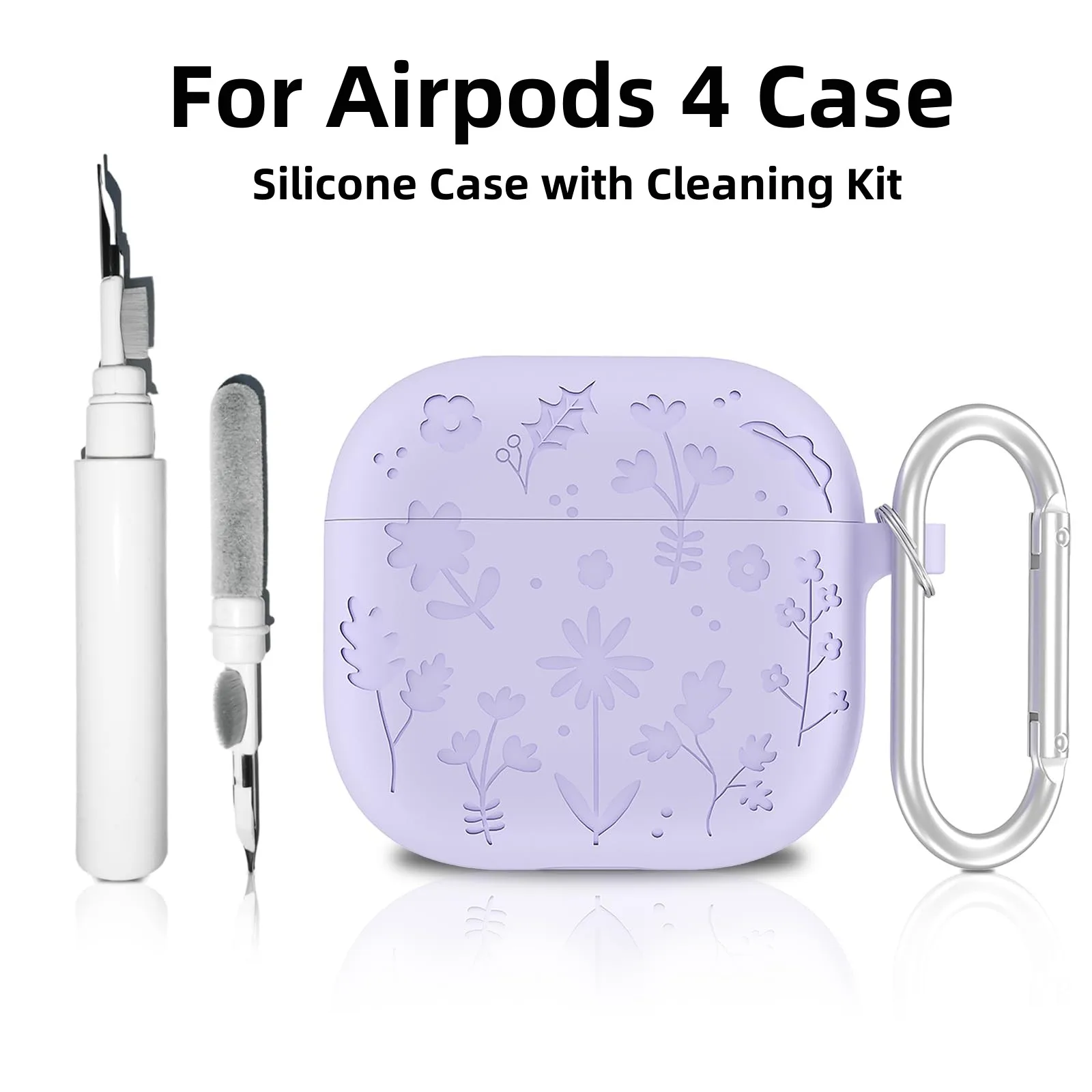 For AirPods 4 Case 3D Creative Flower Protective Shockproof Cover with Keychain/Cleaning Kit Soft Silicone Case For AirPods 4th