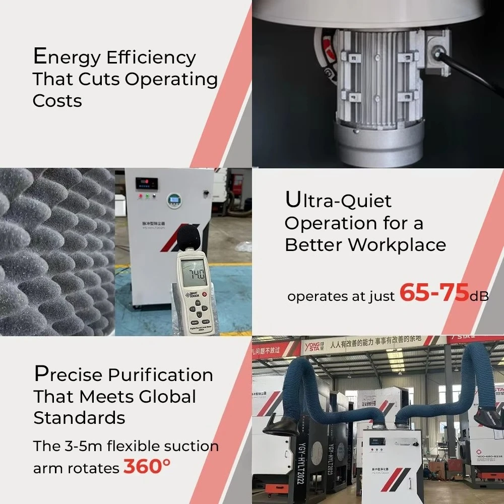 Fume Extractor 2 3 kW 99.9% Filter Efficiency for Dust Removal New Factory Industrial Portable Dust Collector Mobile Welding view 3