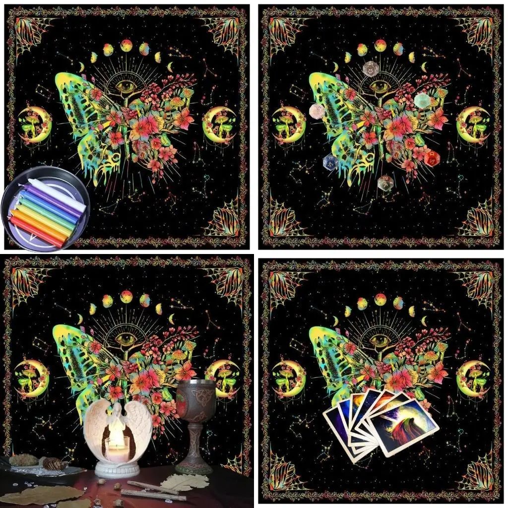 

652f бабочка луна с рисунком карты карты скатерть алтари тканевые алтари тканевые карты карты табличная ткань гобелен