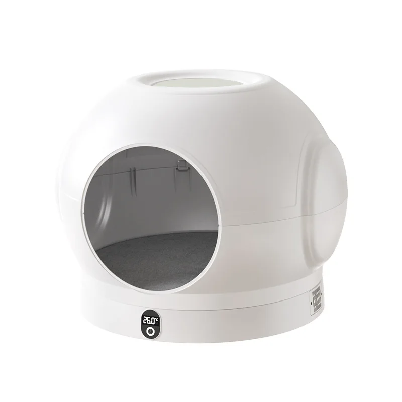 Auto Heating Cooling Constant Temp Pet House With Weighing Function, Summer Cool Winter Warm Sleeping Nest for Cats Dogs