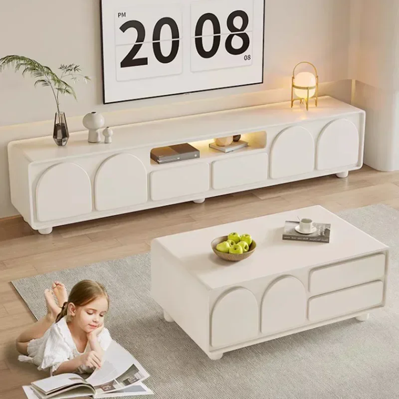 Vanity Compact White TV Table Entertainment Luxury Simple Apartment TV Cabinet Show Office Suporte  Tv Home Furniture Unique