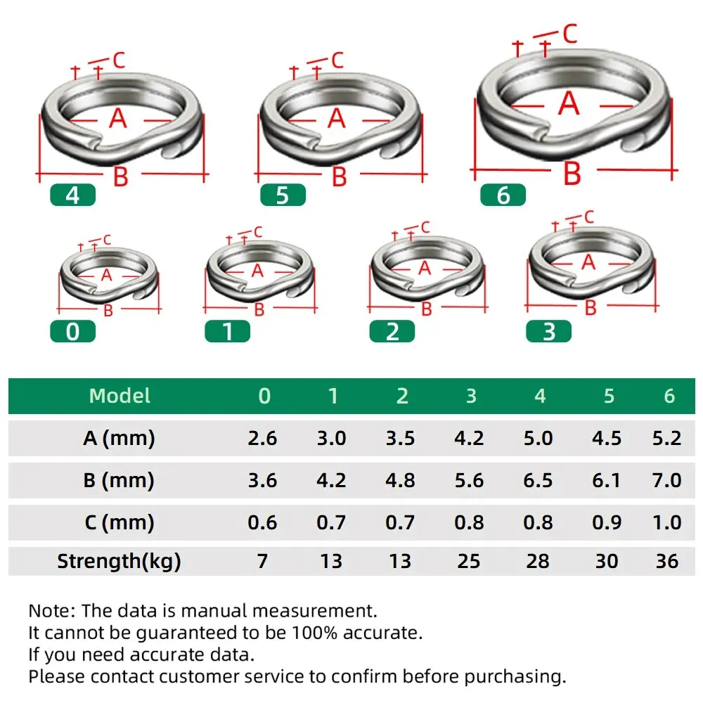 100PCS Split Rings Fishing Stainless Steel Lure Rings Saltwater Terminal Tackles Split Rings Fishing Connectors Snap Rings