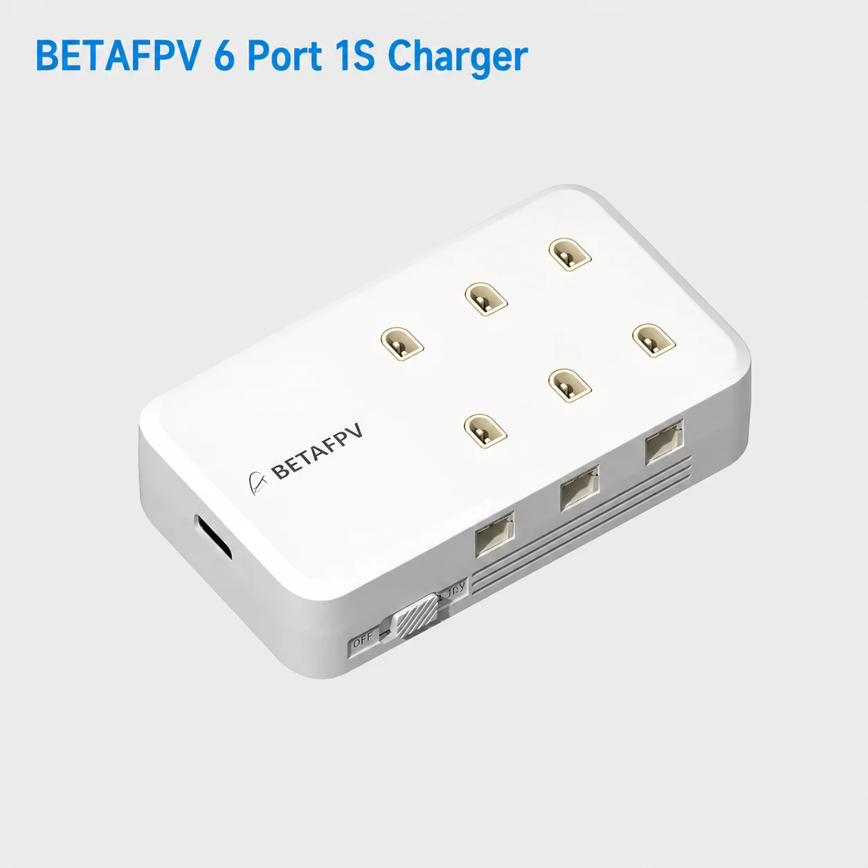 BETAFPV Portable 6 Port 1S LiHV Battery Charger BT2.0 PH2.0 USB C 5-12V 1A/Port Fast Charging For FPV Whoop Drones 300mAh 450mAh