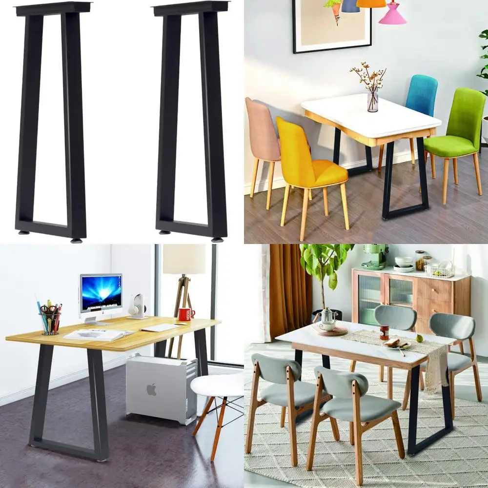 

Heavy-Duty 28 Inch Industrial Style Metal Dining Table Legs with Adjustable Feet Pads for Stability and Durability