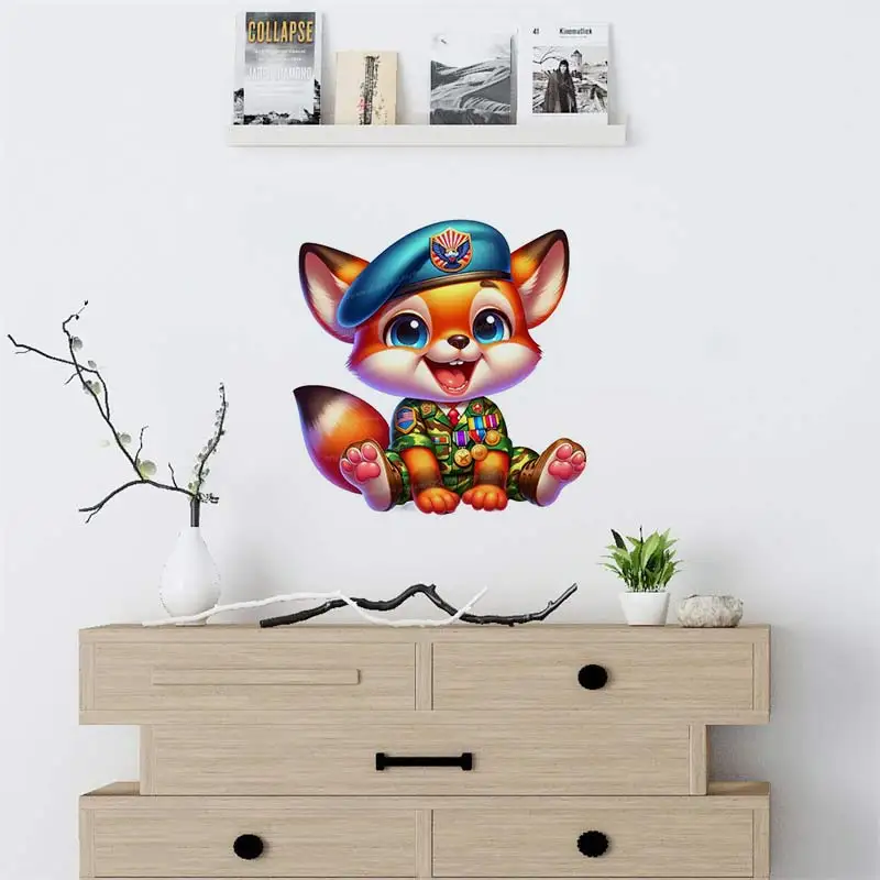 Adorable Cadet Animals Wall Sticker Kids Room Bedroom Home Decoration Wallpaper Background Self Adhesive Decals  S270