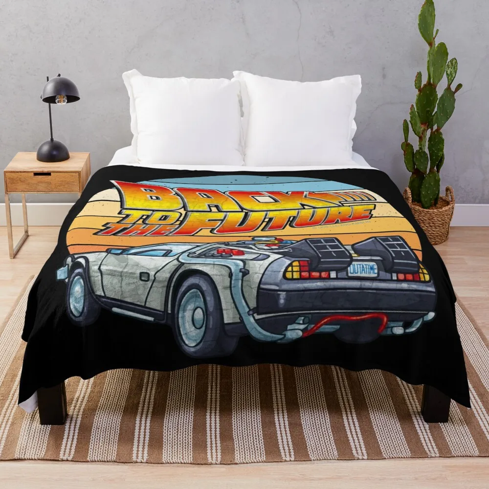 

Back to the Future - DMC DeLorean Throw Blanket Shaggy Plaid Travel Blankets