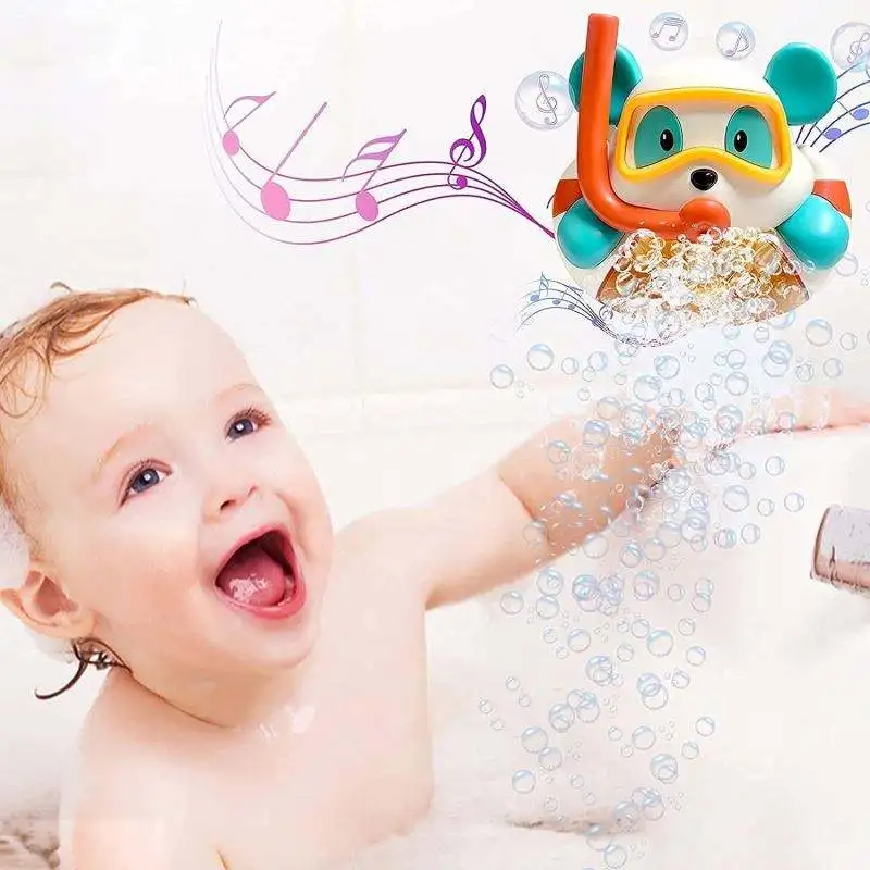 Máquina automática para hacer burbujas de baño para niños, soplador de bañera de plástico ecológico con música, gran oferta