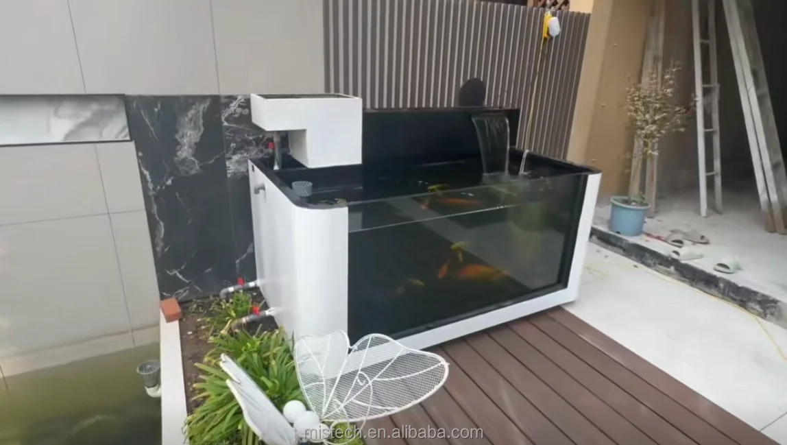 Mistech No Mold Limit | Factory Customized Eco-Friendly PP+GLASS Aquatic Tanks Fish Ponds Self-Cleaning 10-Year Quality