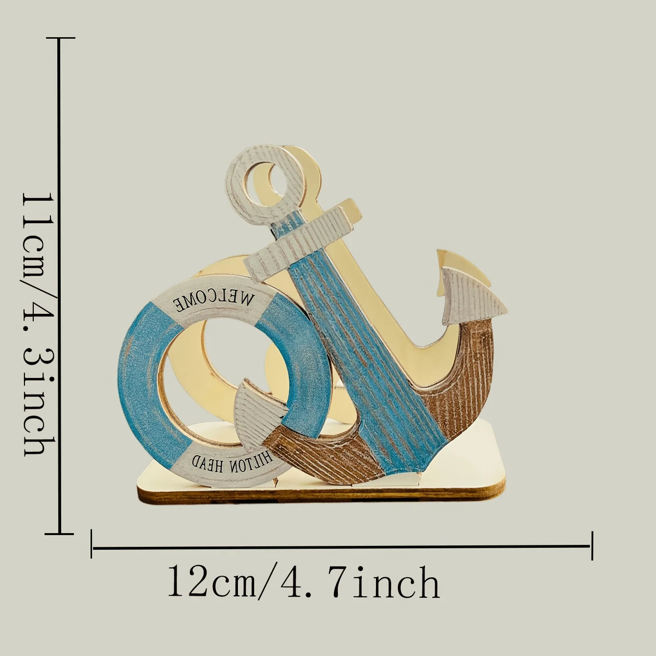 Desktop Storage Single Piece Anchor Design Tabletop Napkin Holder Coastal Style Daily Desk Sundry Storage Tray view 4