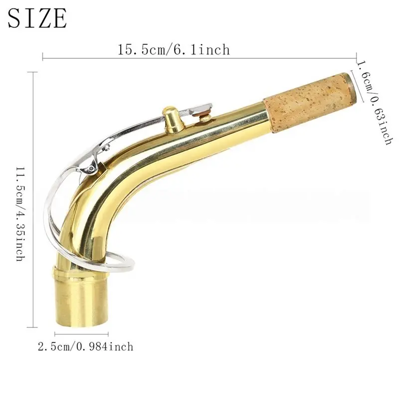 ABME عازمة الأنابيب المعبرة أعلى-E شقة ألتو ساكسفون النحاس الرقبة العتيقة أداة الملحقات #6