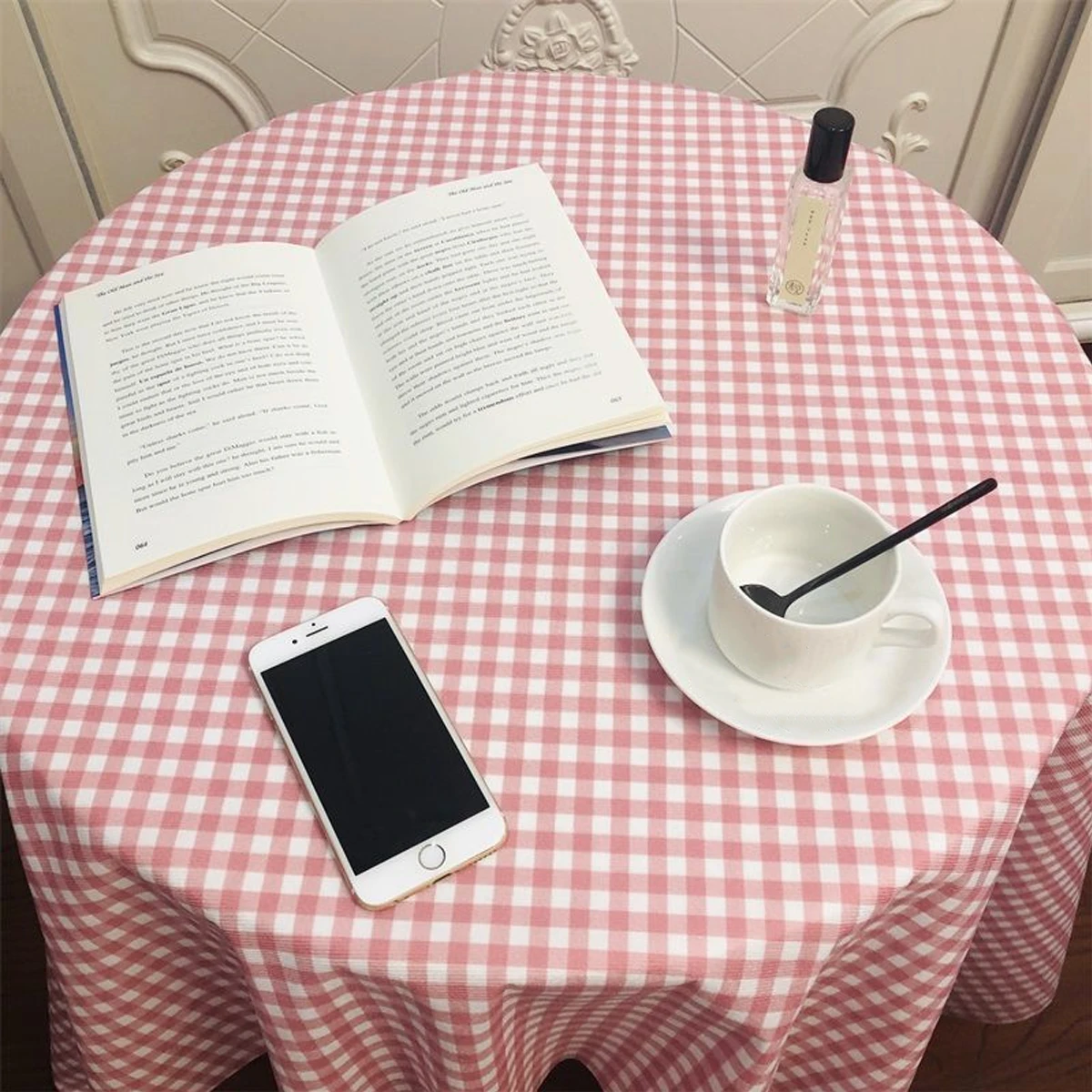 1PC Valentine\'s Day Pink and White Checkered Tablecloth, Restaurant Kitchen Picnic Wedding Party Decoration Tablecloth