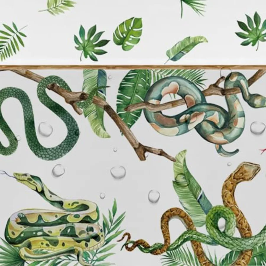 Decorazioni per tovaglie per feste con serpenti, palude della giungla usa e getta, campeggio, tema per rettili nella natura selvaggia, tavolo per feste di compleanno con serpenti