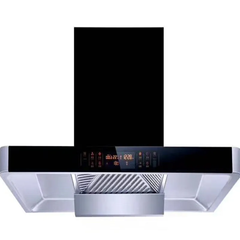 

T-type Top Suction Range Hood Automatic Cleaning Range Hood European Touch Stainless Steel Free Spare Parts Commercial