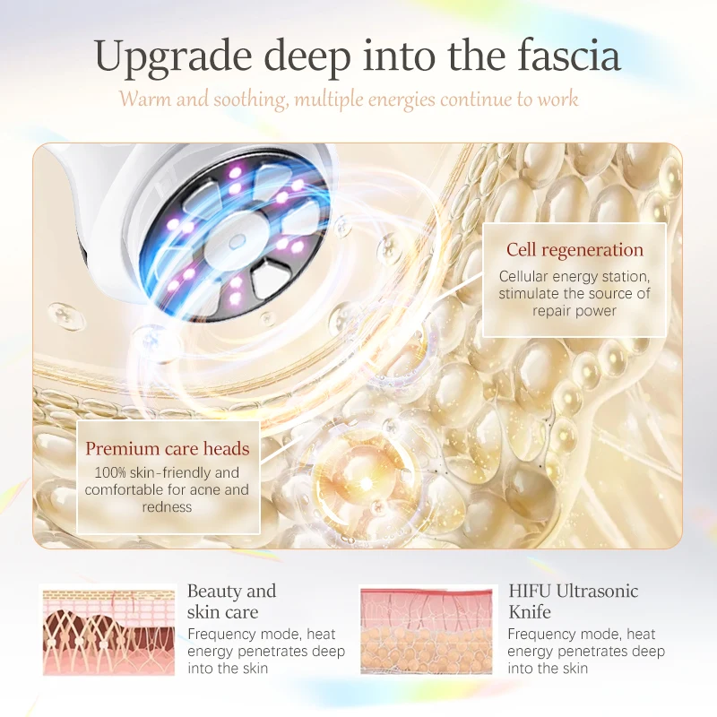 미니 HIFU 얼굴 고주파 미용 치료기 EMS 미세 전류 피부 재생 리프팅 타이트닝 미용 기기